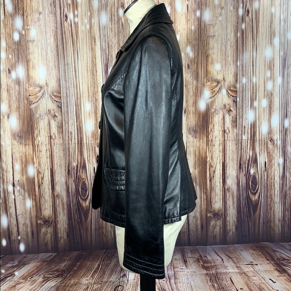 Pendleton Black Leather Button Jacket - image 3